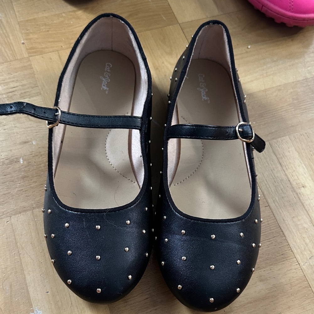 Cat & Jack Black Studded Mary Jane Shoes